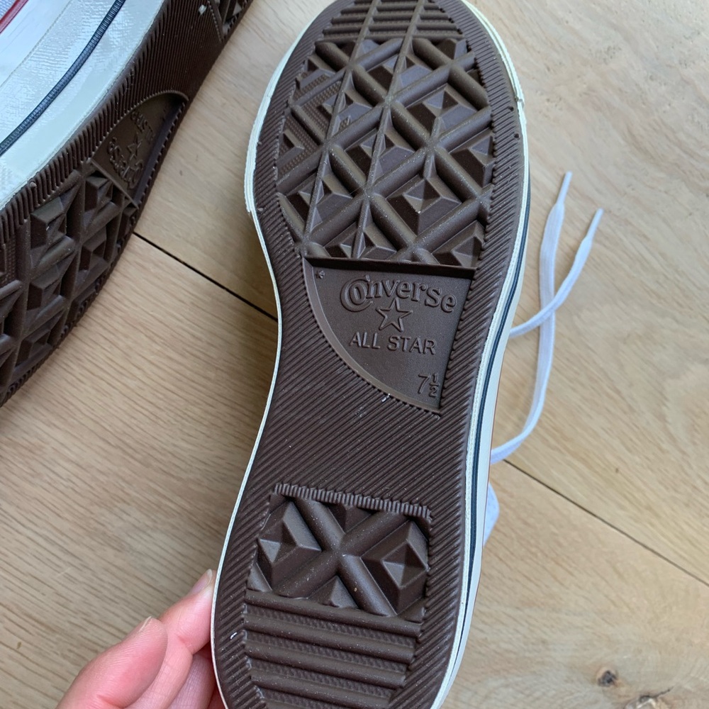 New Wot - Converse White High-Tops with Red Trim - Picture 2 of 5